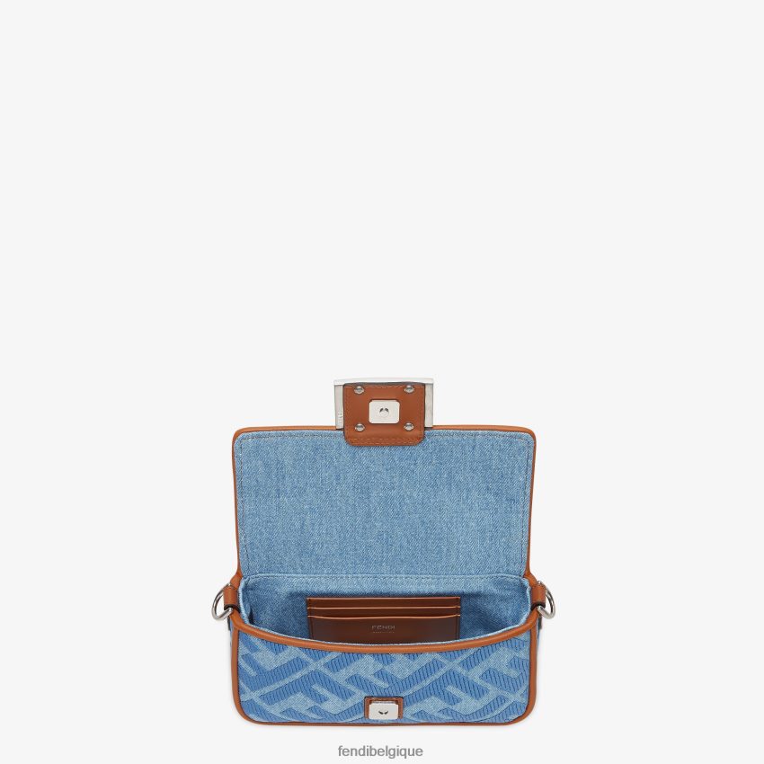 accessoires Fendi sac en jean avec broderie ff bleu clair femmes 8X8J2J627 Fendi Lunette De Soleil