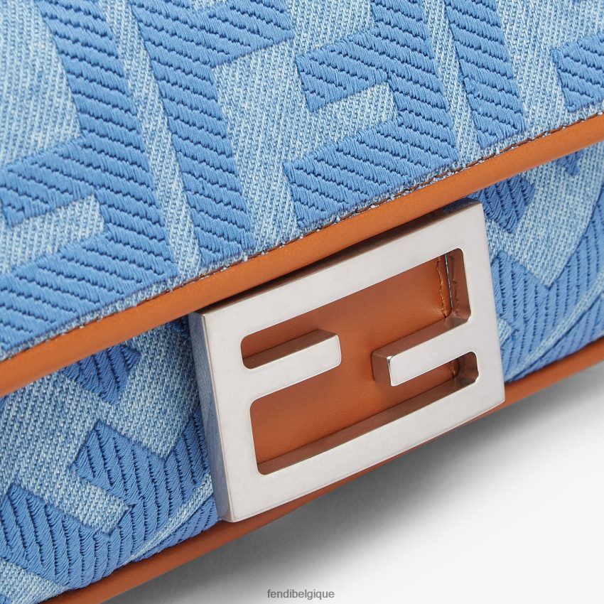 accessoires Fendi sac en jean avec broderie ff bleu clair femmes 8X8J2J627 Fendi Lunette De Soleil