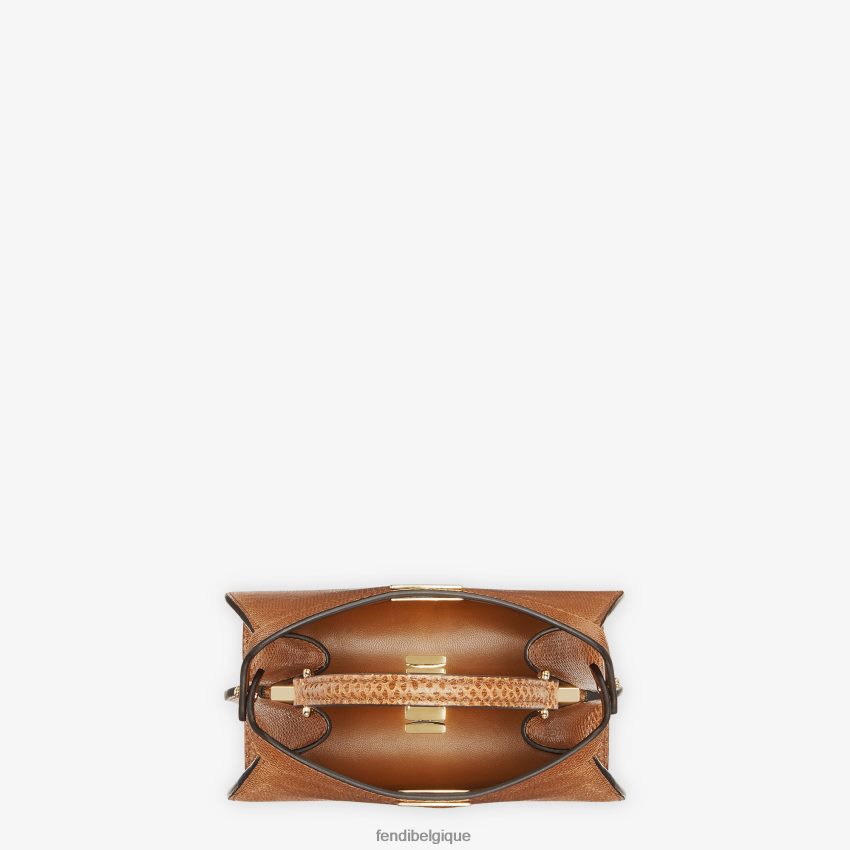 accessoires Fendi sac en karung naturel brun femmes 8X8J2J611 Fendi Belgique