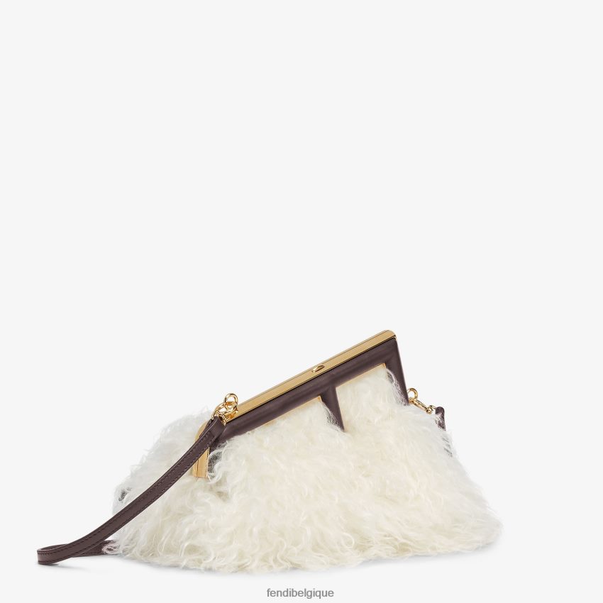 accessoires Fendi sac en laine mohair blanc femmes 8X8J2J905 Fendi Belgique