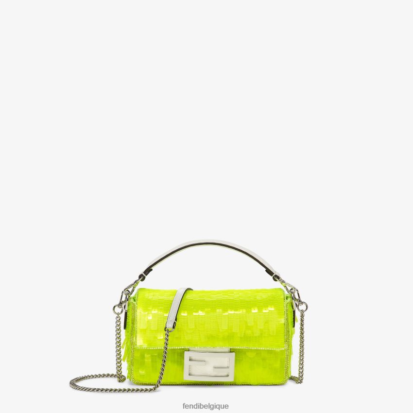 accessoires Fendi sac en élaphe et sequins fluo jaune femmes 8X8J2J663 Fendi Lunette De Soleil