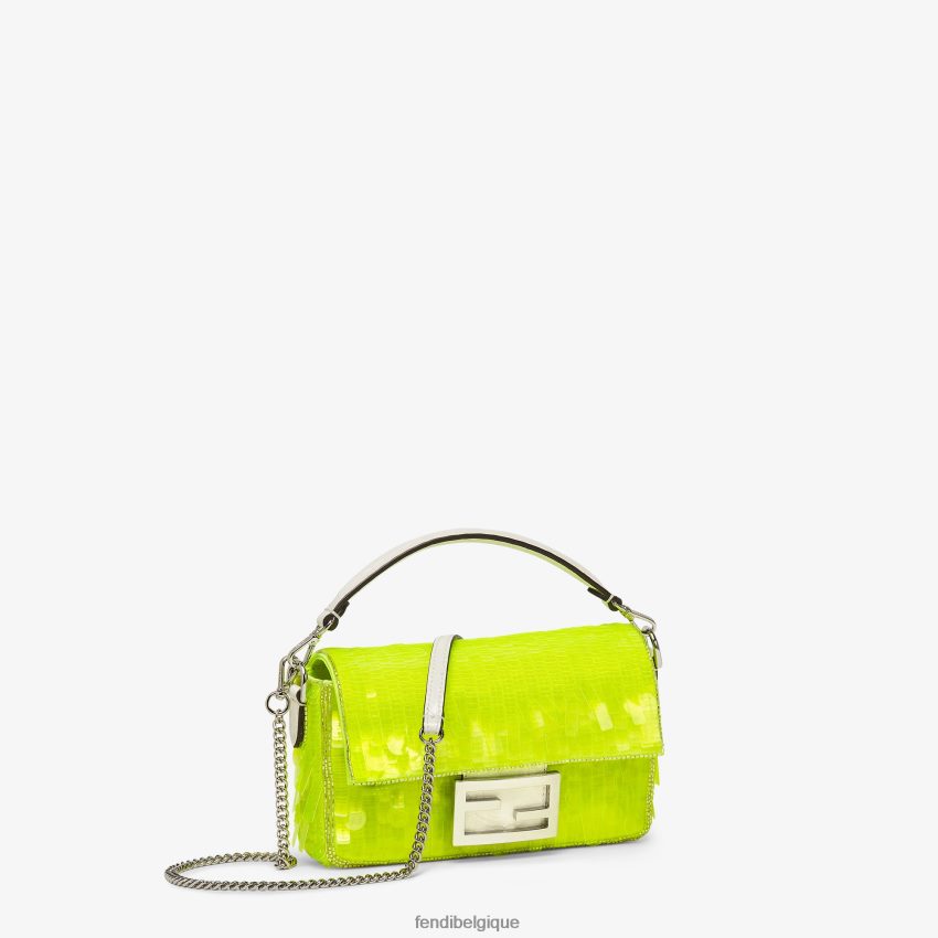 accessoires Fendi sac en élaphe et sequins fluo jaune femmes 8X8J2J663 Fendi Lunette De Soleil