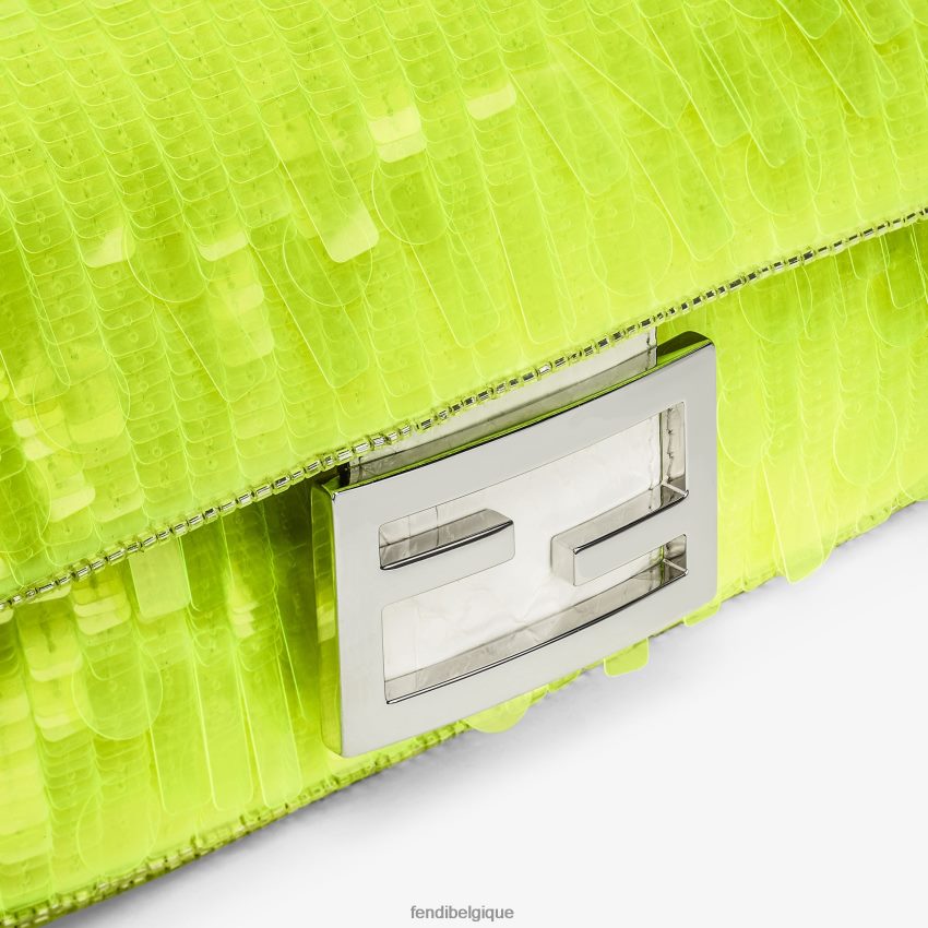 accessoires Fendi sac en élaphe et sequins fluo jaune femmes 8X8J2J663 Fendi Lunette De Soleil