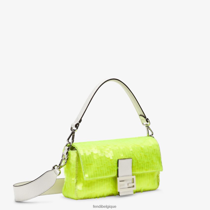 accessoires Fendi sac en élaphe et sequins fluo jaune femmes 8X8J2J666 Fendi Lunette De Soleil