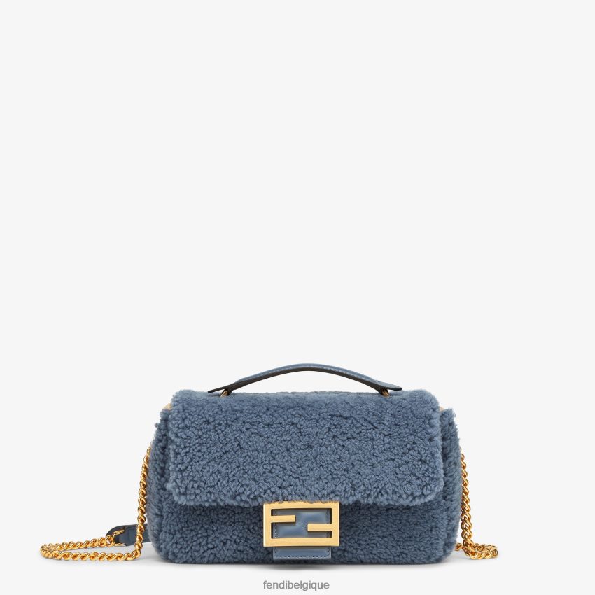 accessoires Fendi sac en peau de mouton bleu femmes 8X8J2J746 Fendi Belgique
