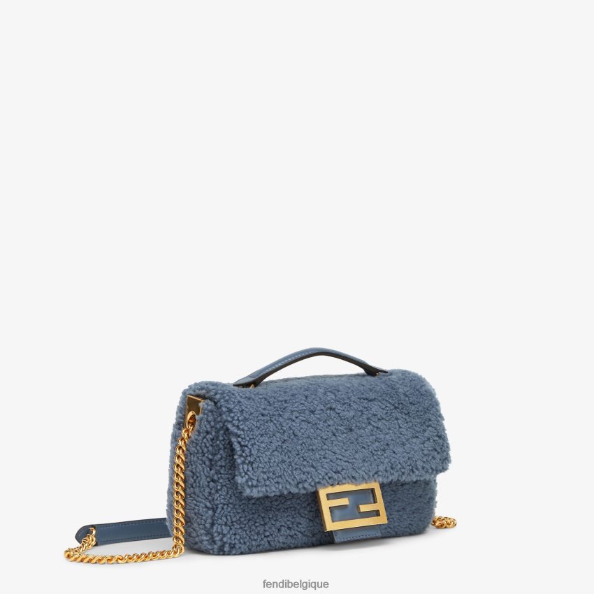 accessoires Fendi sac en peau de mouton bleu femmes 8X8J2J746 Fendi Belgique