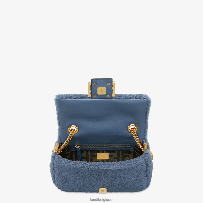 accessoires Fendi sac en peau de mouton bleu femmes 8X8J2J746 Fendi Belgique