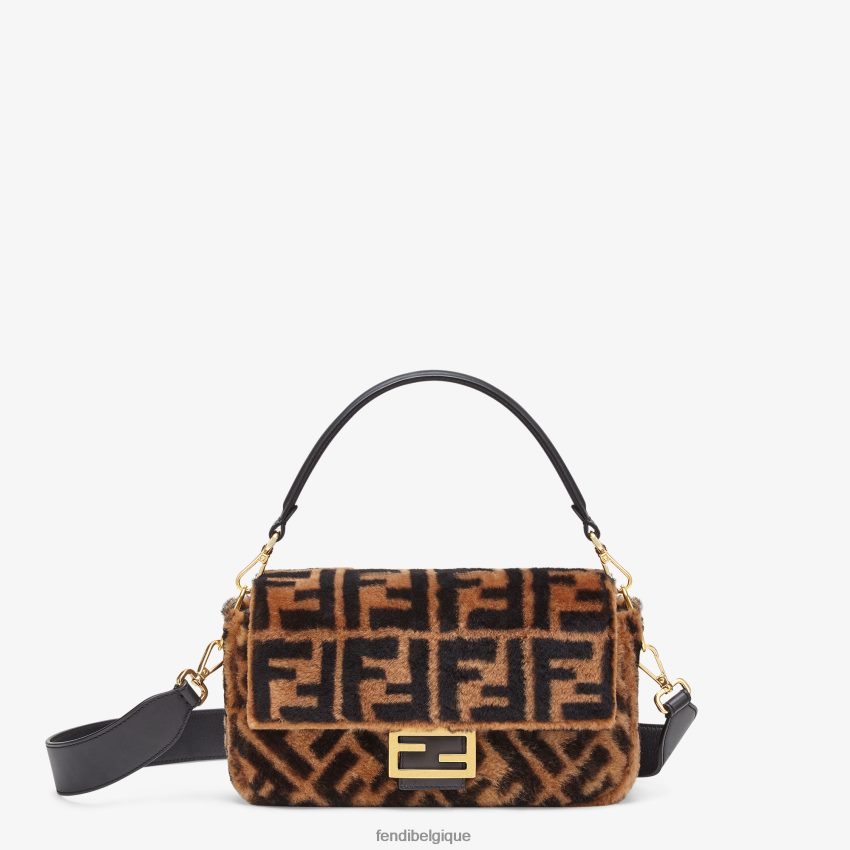 accessoires Fendi sac en peau de mouton brun femmes 8X8J2J683 Fendi Belgique