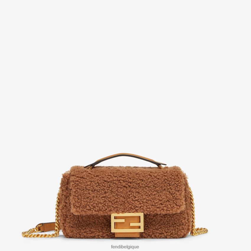 accessoires Fendi sac en peau de mouton brun femmes 8X8J2J752 Fendi Belgique