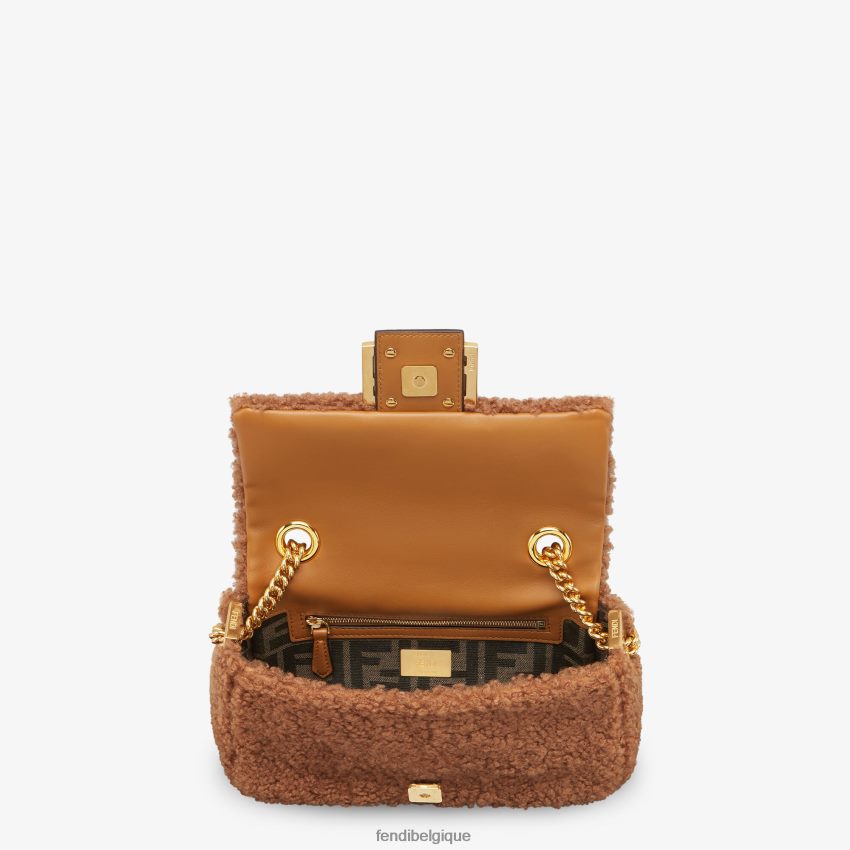 accessoires Fendi sac en peau de mouton brun femmes 8X8J2J752 Fendi Belgique