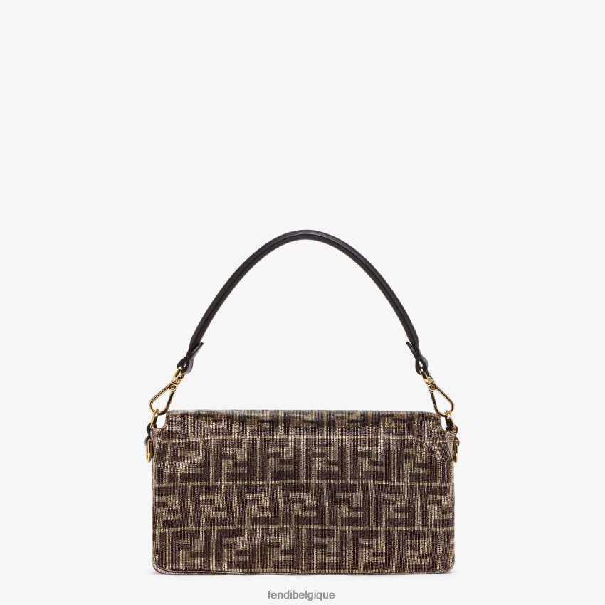 accessoires Fendi sac en perles avec motif ff bicolore brun femmes 8X8J2J617 Fendi Belgique