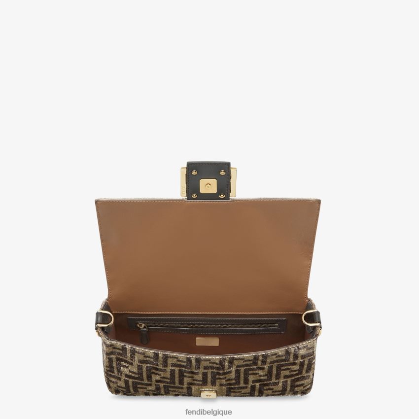 accessoires Fendi sac en perles avec motif ff bicolore brun femmes 8X8J2J617 Fendi Belgique