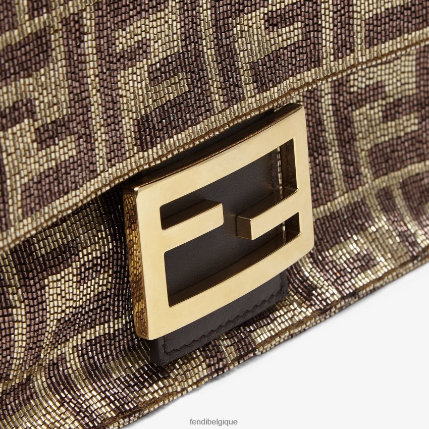accessoires Fendi sac en perles avec motif ff bicolore brun femmes 8X8J2J617 Fendi Belgique