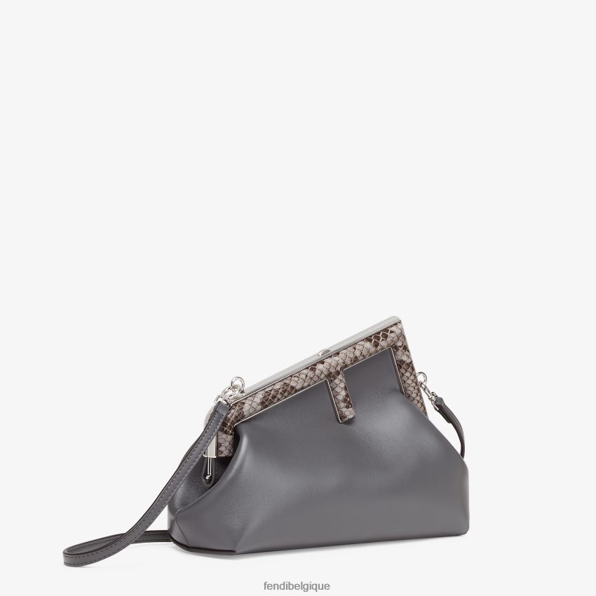 accessoires Fendi sac en python et cuir gris femmes 8X8J2J842 Fendi Belgique