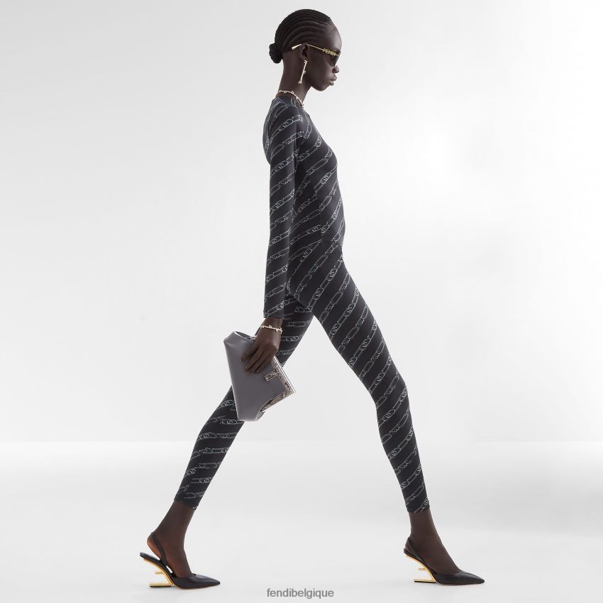 accessoires Fendi sac en python et cuir gris femmes 8X8J2J842 Fendi Belgique