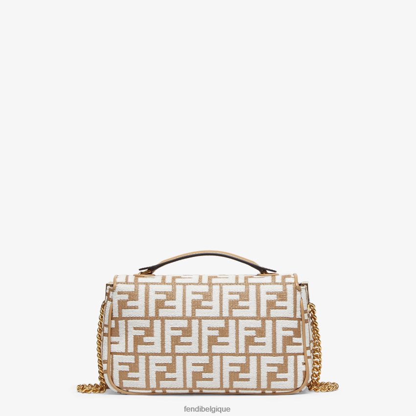 accessoires Fendi sac en raphia avec motif ff en tissu tapisserie blanc femmes 8X8J2J597 Fendi Lunette De Soleil