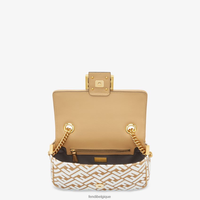 accessoires Fendi sac en raphia avec motif ff en tissu tapisserie blanc femmes 8X8J2J597 Fendi Lunette De Soleil