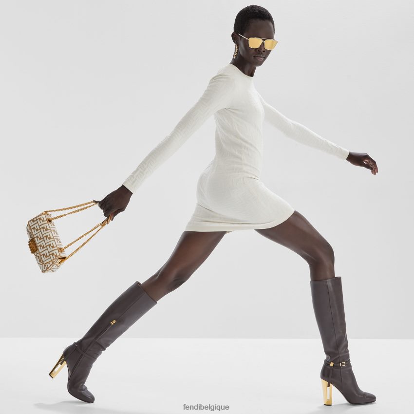 accessoires Fendi sac en raphia avec motif ff en tissu tapisserie blanc femmes 8X8J2J597 Fendi Lunette De Soleil