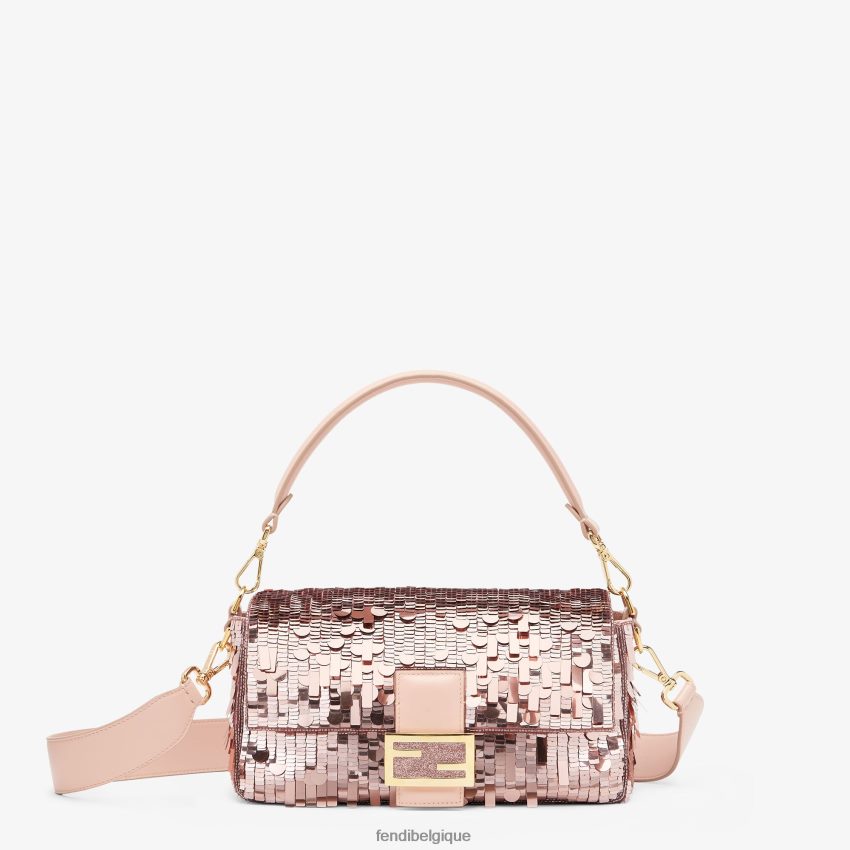 accessoires Fendi sac en sequins et en cuir rose femmes 8X8J2J785 Fendi Belgique