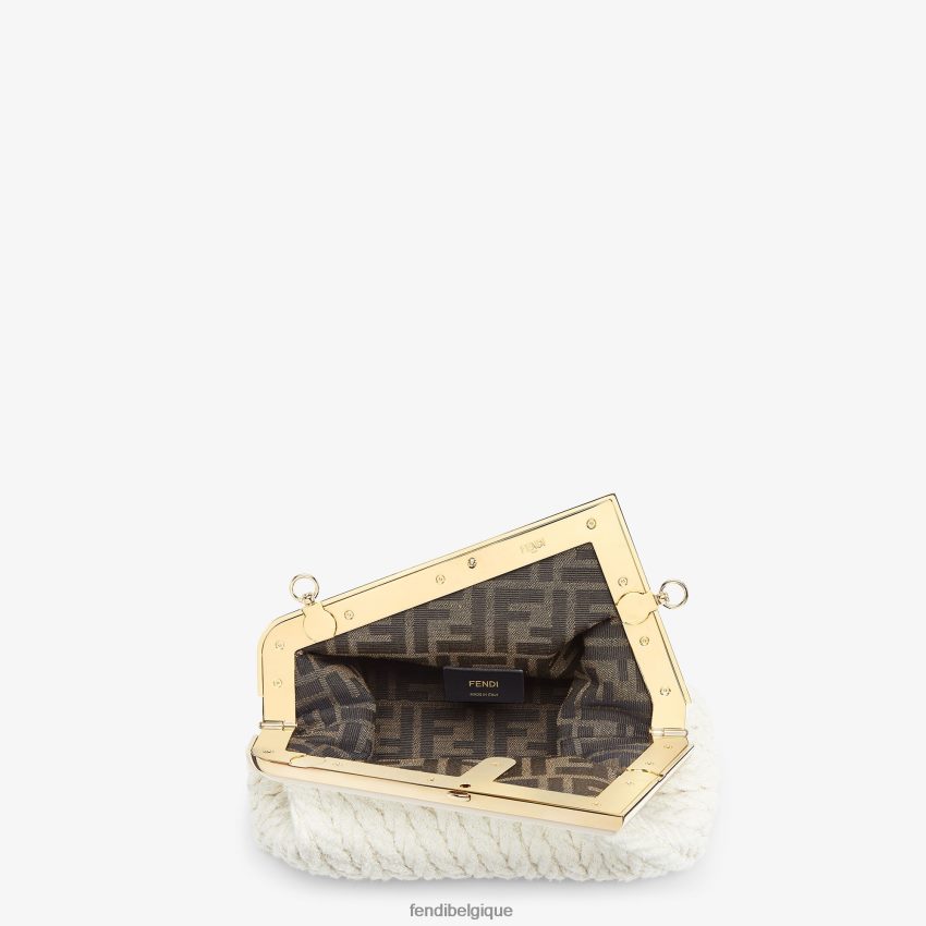 accessoires Fendi sac en tissu entrelacé blanc femmes 8X8J2J618 Fendi Lunette De Soleil