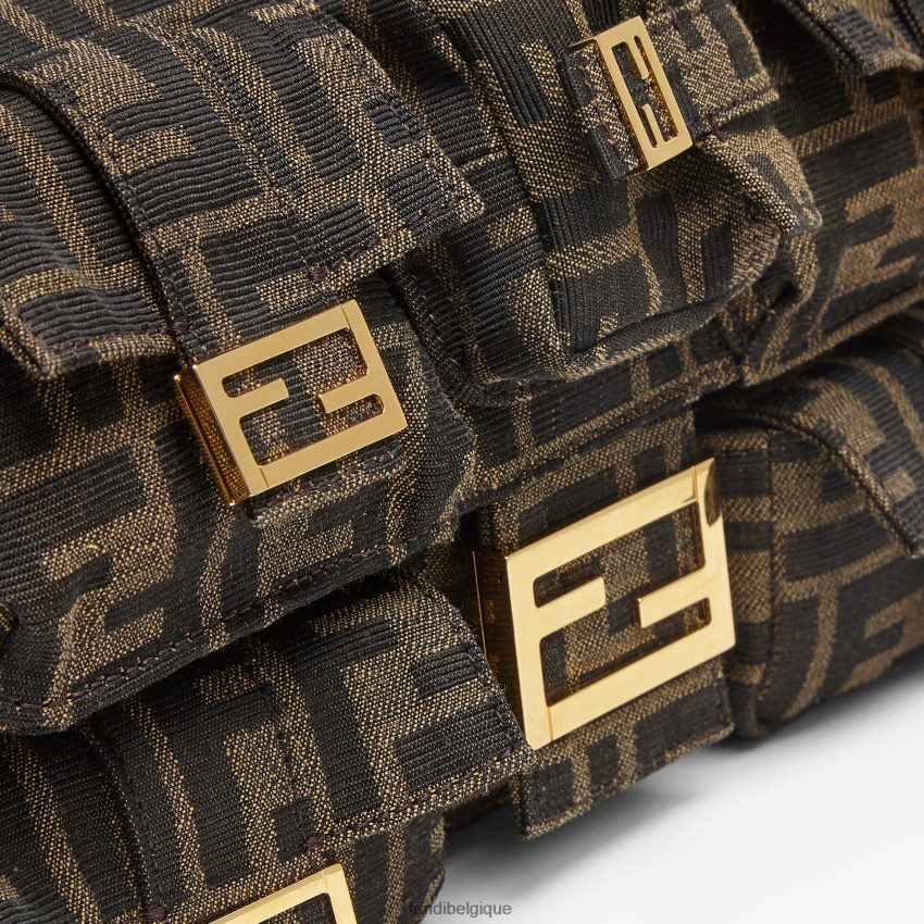 accessoires Fendi sac en tissu jacquard ff brun femmes 8X8J2J589 Fendi Sac