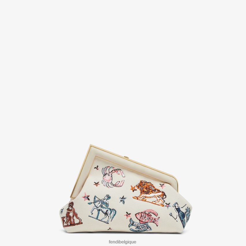 accessoires Fendi sac en toile avec broderie astrologie multicolore femmes 8X8J2J633 Fendi Lunette De Soleil