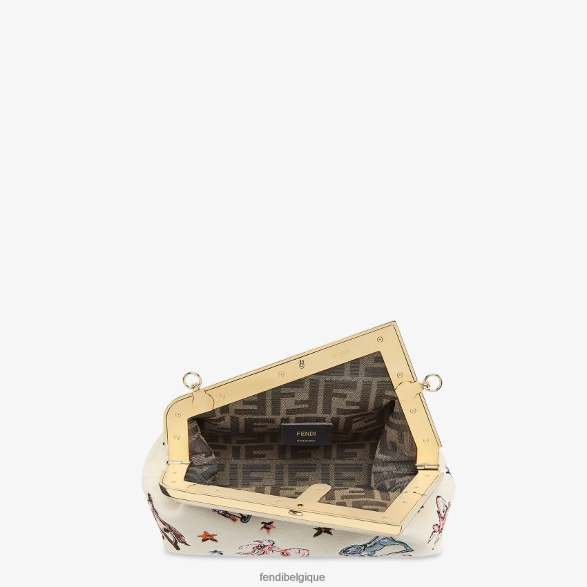 accessoires Fendi sac en toile avec broderie astrologie multicolore femmes 8X8J2J633 Fendi Lunette De Soleil