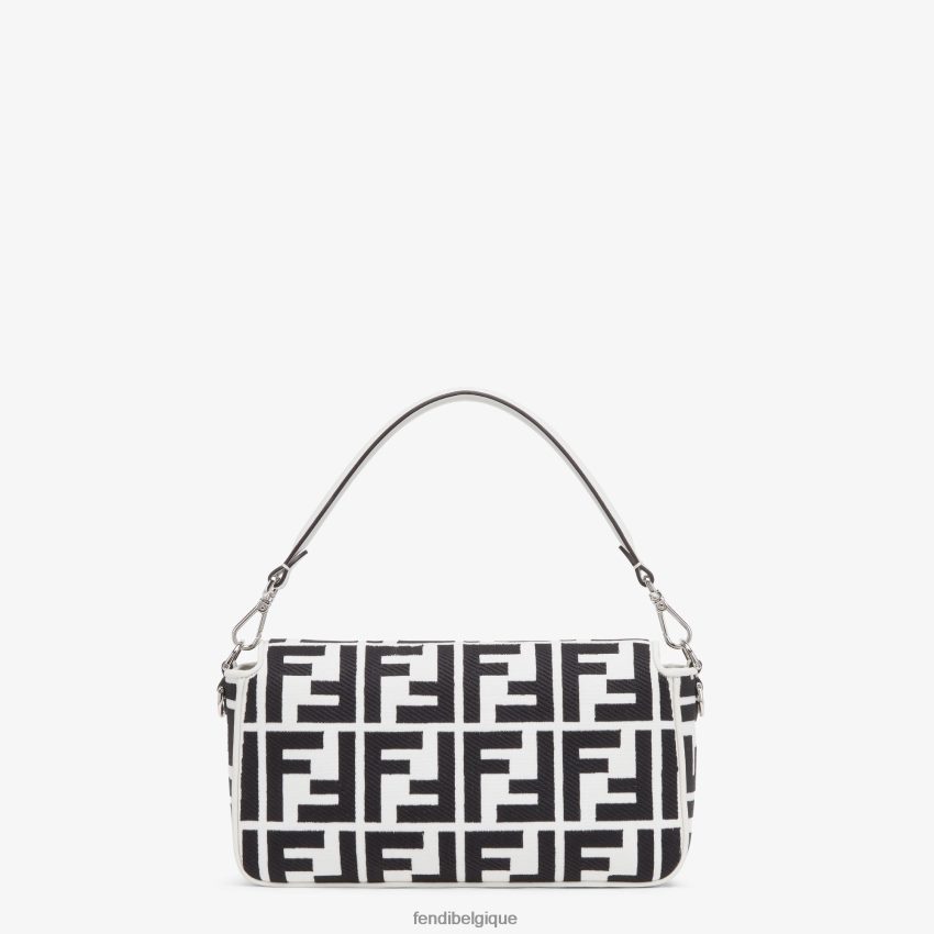accessoires Fendi sac en toile avec broderie ff blanc femmes 8X8J2J686 Fendi Belgique