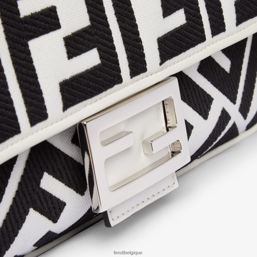 accessoires Fendi sac en toile avec broderie ff blanc femmes 8X8J2J686 Fendi Belgique