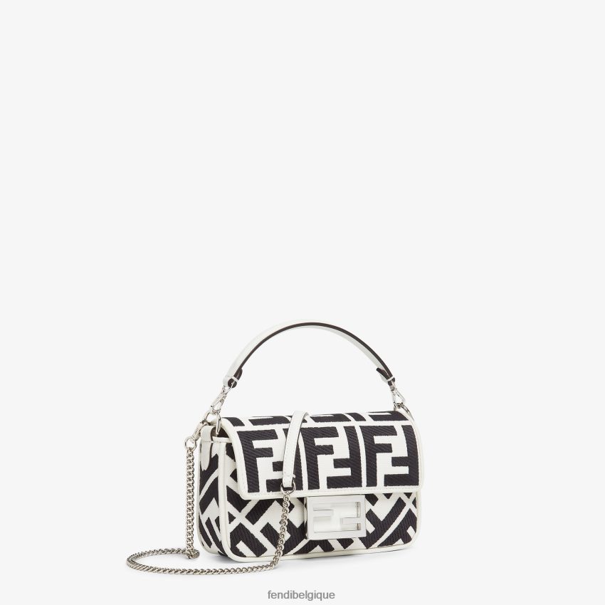 accessoires Fendi sac en toile avec broderie ff blanc femmes 8X8J2J687 Fendi Lunette De Soleil