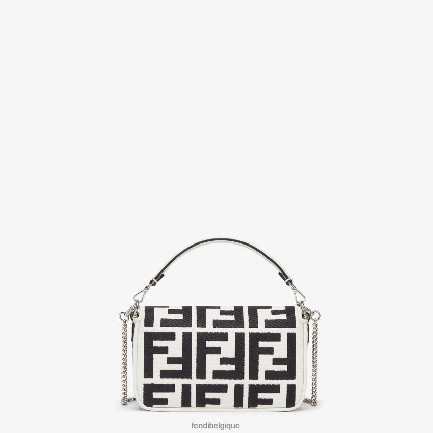 accessoires Fendi sac en toile avec broderie ff blanc femmes 8X8J2J687 Fendi Lunette De Soleil