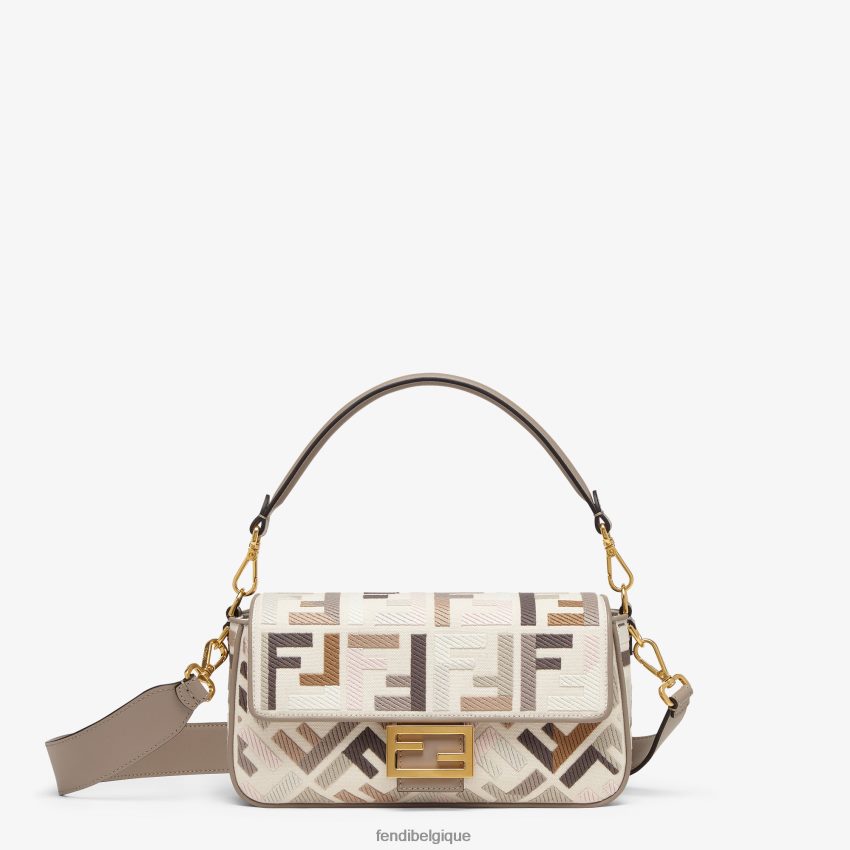 accessoires Fendi sac en toile avec broderie ff multicolore femmes 8X8J2J516 Fendi Lunette De Soleil