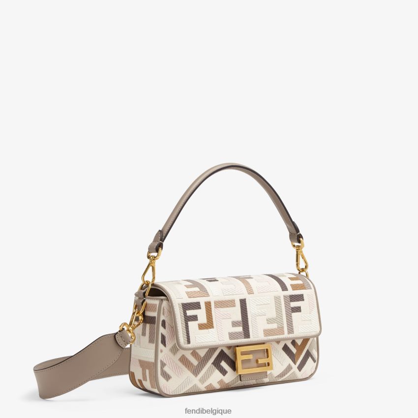 accessoires Fendi sac en toile avec broderie ff multicolore femmes 8X8J2J516 Fendi Lunette De Soleil