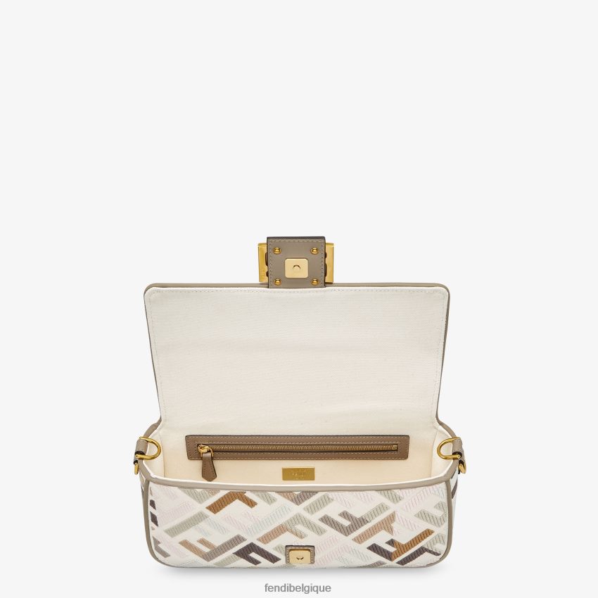 accessoires Fendi sac en toile avec broderie ff multicolore femmes 8X8J2J516 Fendi Lunette De Soleil