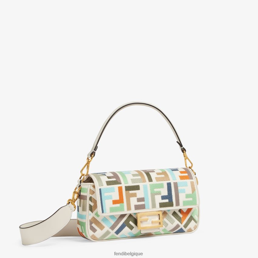 accessoires Fendi sac en toile avec broderie ff multicolore femmes 8X8J2J593 Fendi Belgique