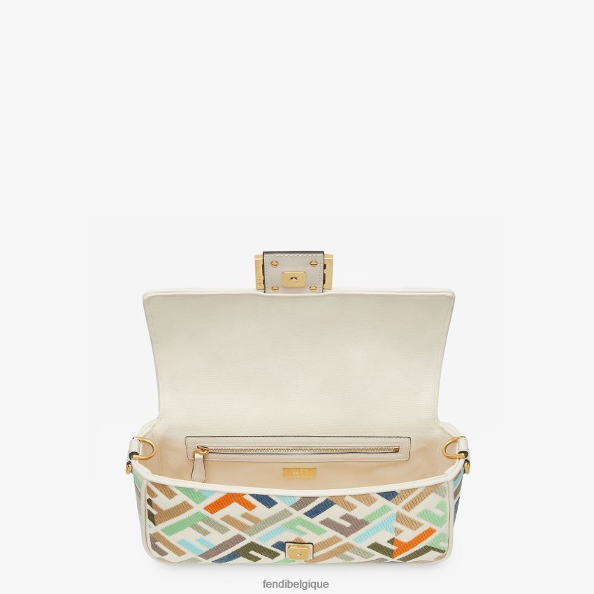 accessoires Fendi sac en toile avec broderie ff multicolore femmes 8X8J2J593 Fendi Belgique