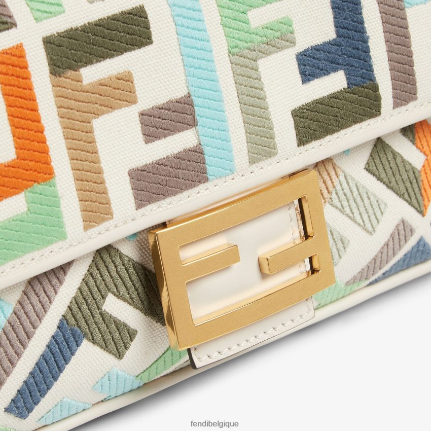 accessoires Fendi sac en toile avec broderie ff multicolore femmes 8X8J2J593 Fendi Belgique