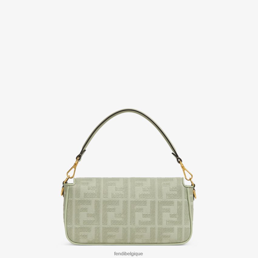 accessoires Fendi sac en toile avec broderie ff vert femmes 8X8J2J706 Fendi Sac