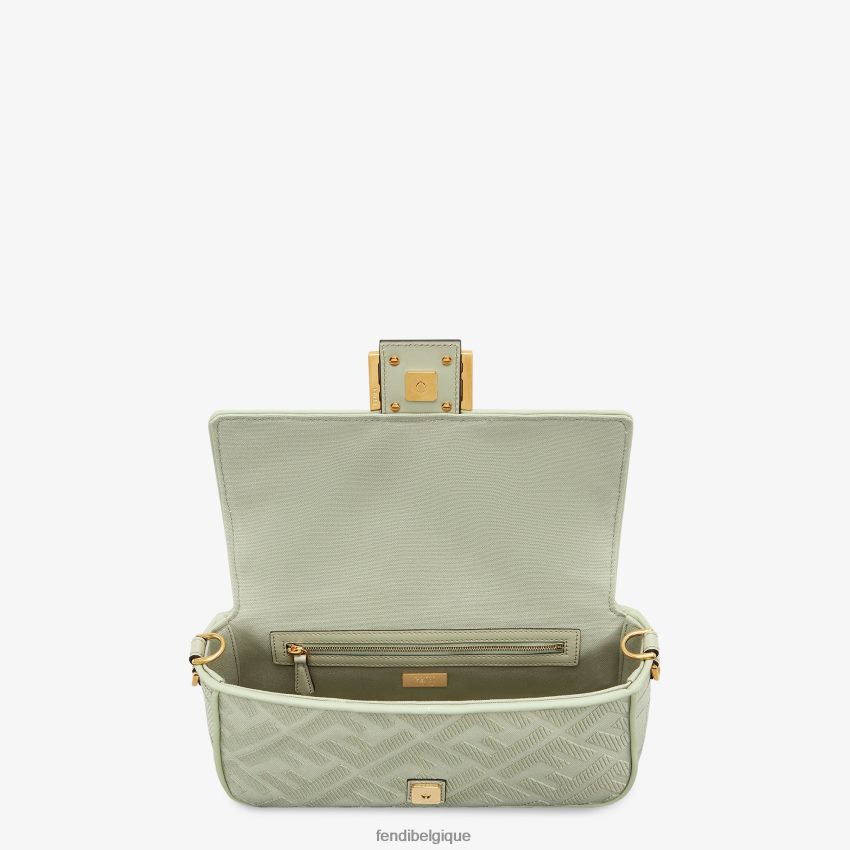 accessoires Fendi sac en toile avec broderie ff vert femmes 8X8J2J706 Fendi Sac