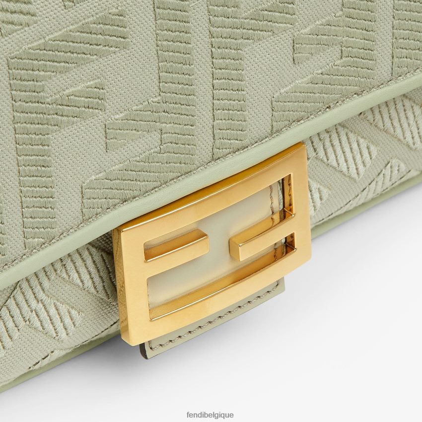 accessoires Fendi sac en toile avec broderie ff vert femmes 8X8J2J706 Fendi Sac