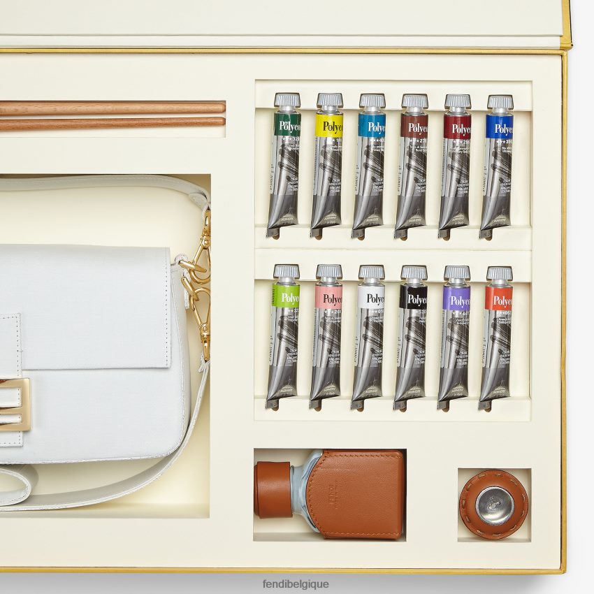 accessoires Fendi sac en toile avec kit de peinture blanc femmes 8X8J2J904 Fendi Sac