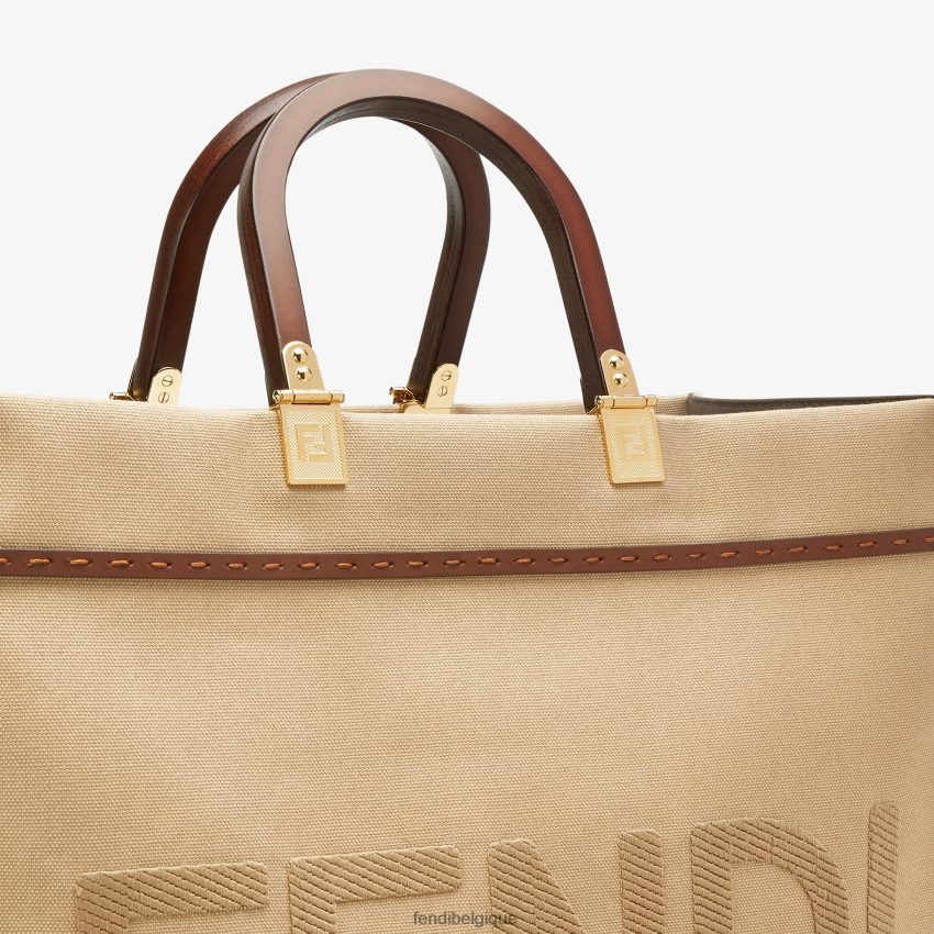 accessoires Fendi sac en toile beige femmes 8X8J2J880 Fendi Sac