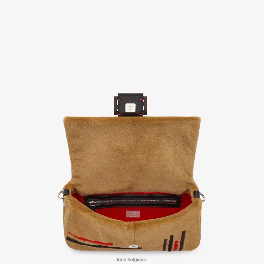 accessoires Fendi sac en vison incrusté brun femmes 8X8J2J838 Fendi Sac