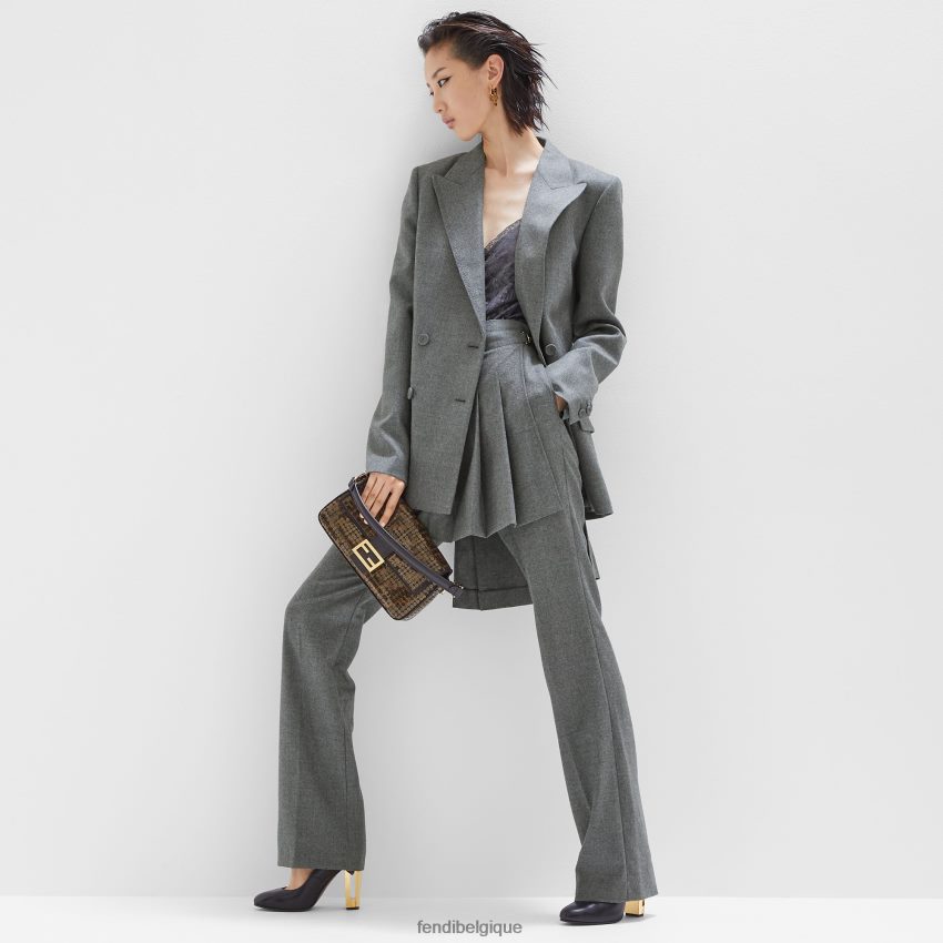 accessoires Fendi sac ff en tissu jacquard à paillettes brun femmes 8X8J2J544 Fendi Sac