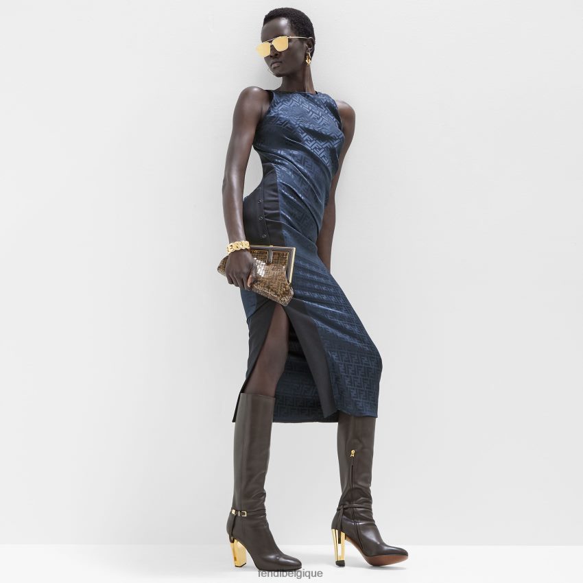 accessoires Fendi sac ff en tissu jacquard à paillettes brun femmes 8X8J2J588 Fendi Lunette De Soleil