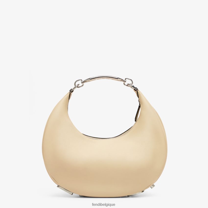 accessoires Fendi sac graphique en cuir moyen beige femmes 8X8J2J716 Fendi Belgique