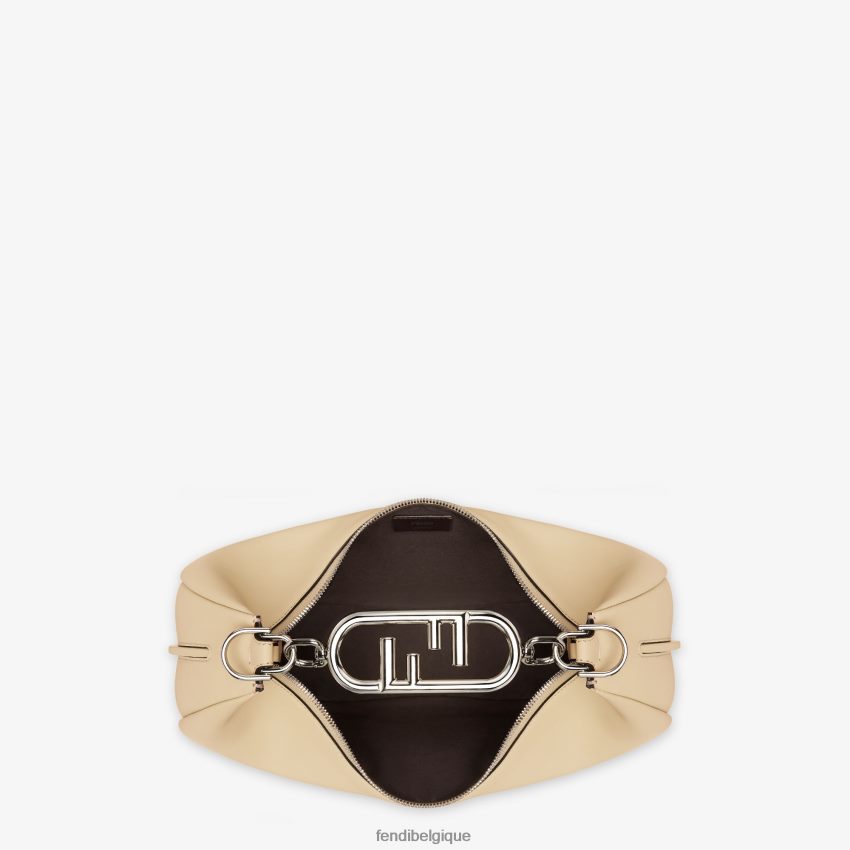 accessoires Fendi sac graphique en cuir moyen beige femmes 8X8J2J716 Fendi Belgique