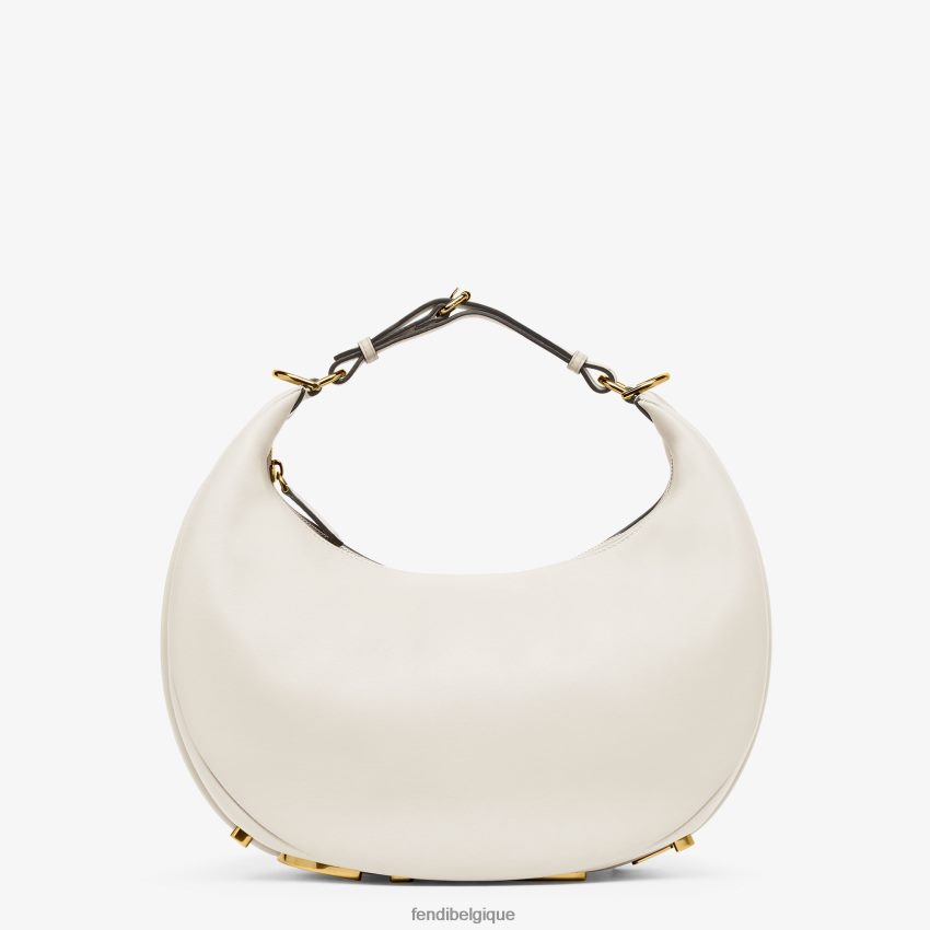 accessoires Fendi sac graphique en cuir moyen blanc femmes 8X8J2J571 Fendi Sac