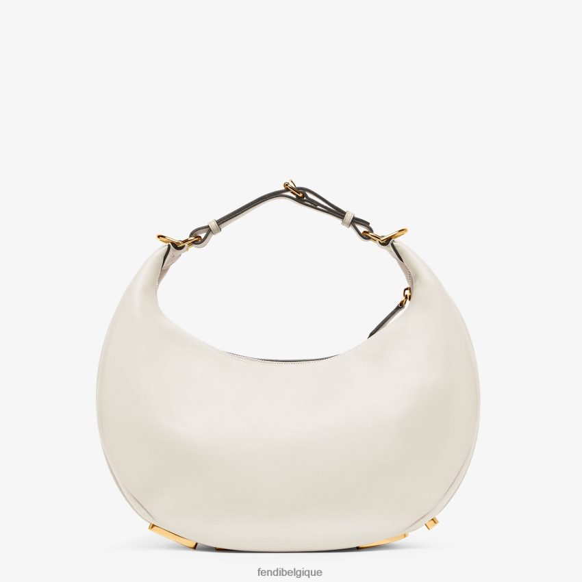 accessoires Fendi sac graphique en cuir moyen blanc femmes 8X8J2J571 Fendi Sac