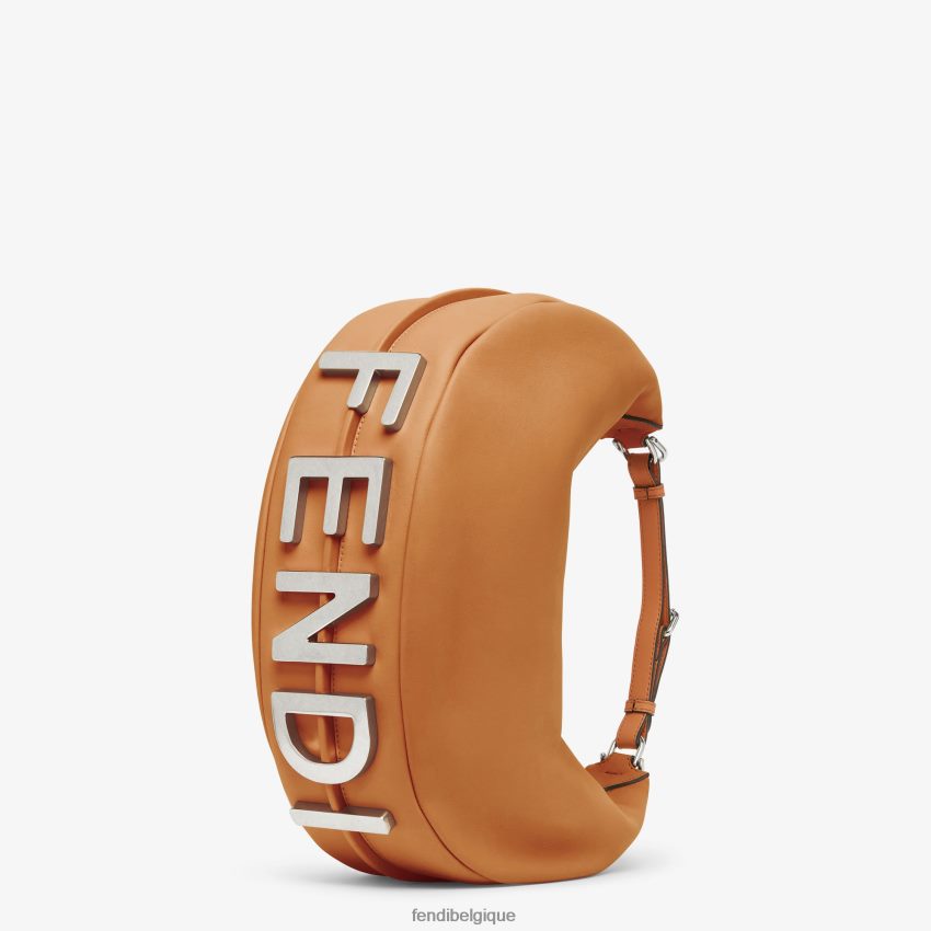 accessoires Fendi sac graphique en cuir moyen brun femmes 8X8J2J529 Fendi Sac